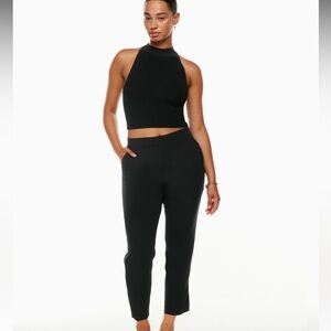 Aritzia Babaton Atelier Conan Cropped Black Pant Elastic Waist 4